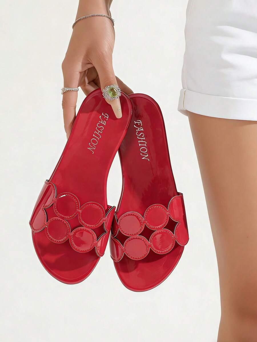 czerwone klapki casual 