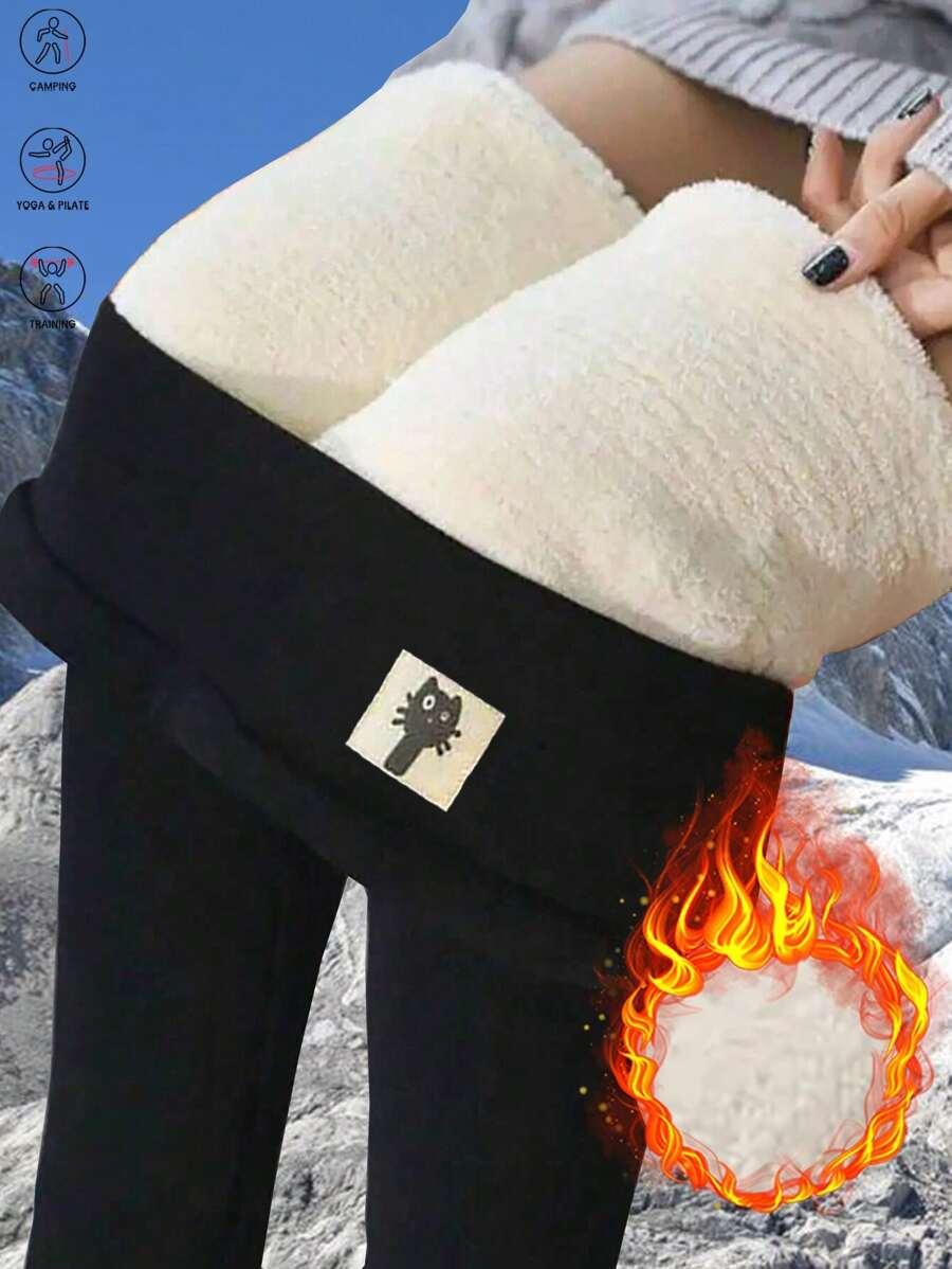 CZARNE OCIEPLANE LEGGINSY