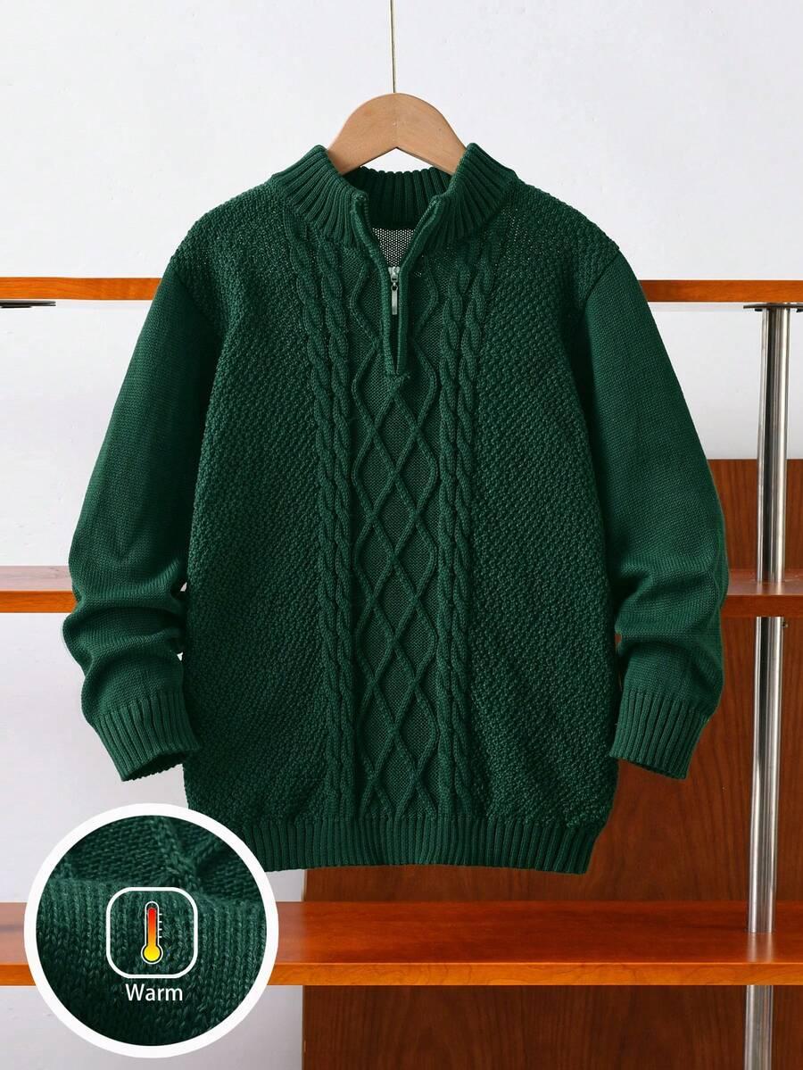 zielony sweter splot zamek