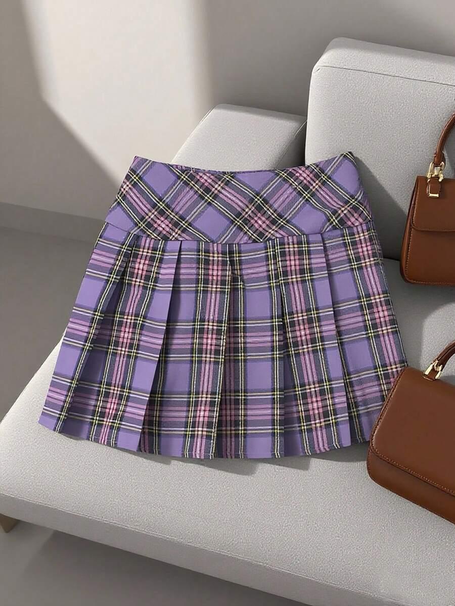 plisowana mini spódnica krata