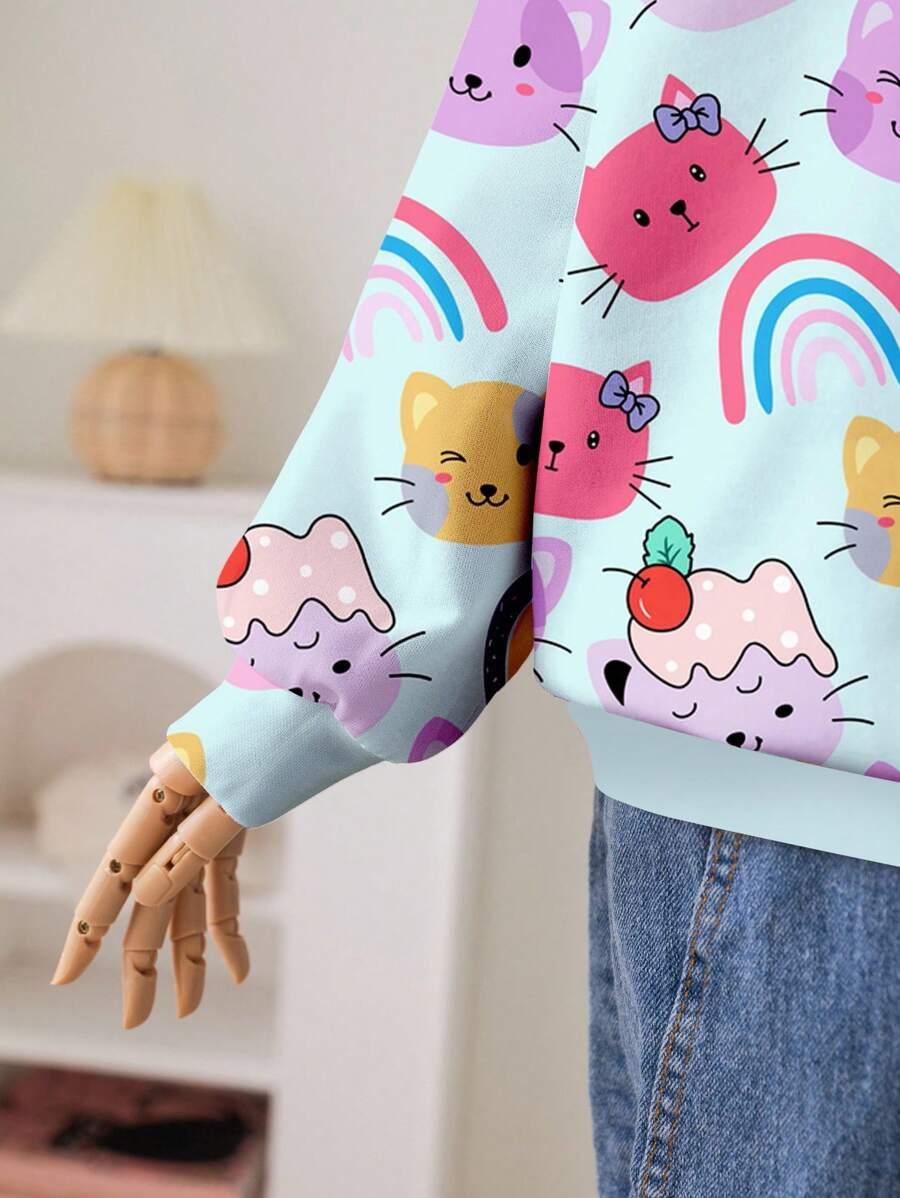 bluza nadruk okrągły dekolt 