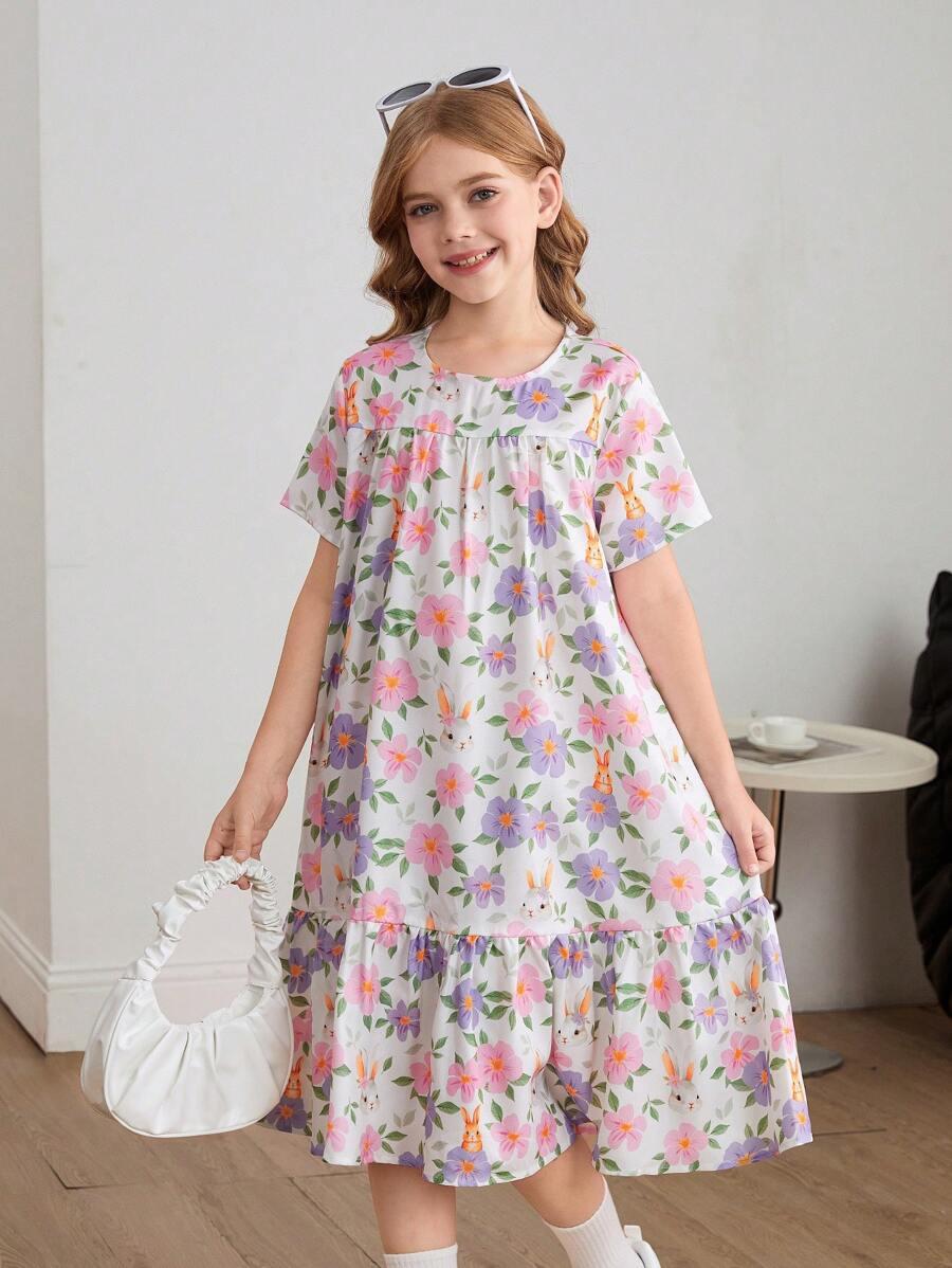 SUKIENKA OVERSIZE W KWIATY