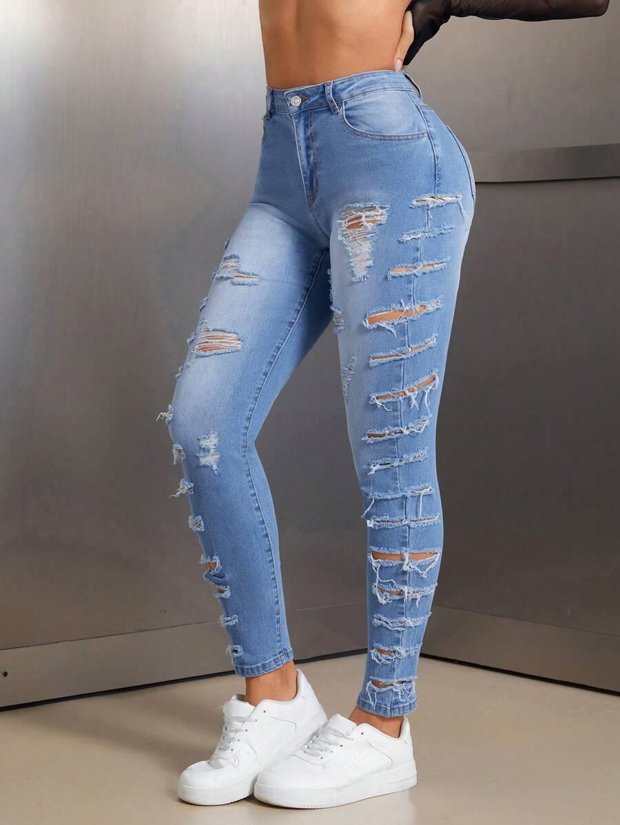 JEANSY DAMSKIE Z DZIURAMI