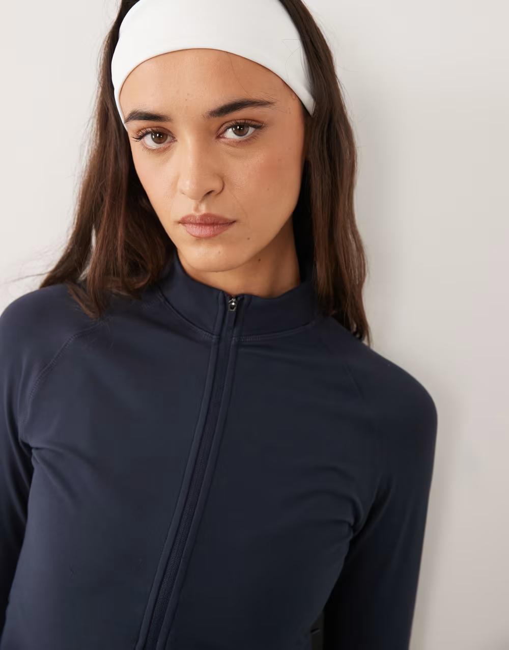 GRANATOWA ROZPINANA BLUZA