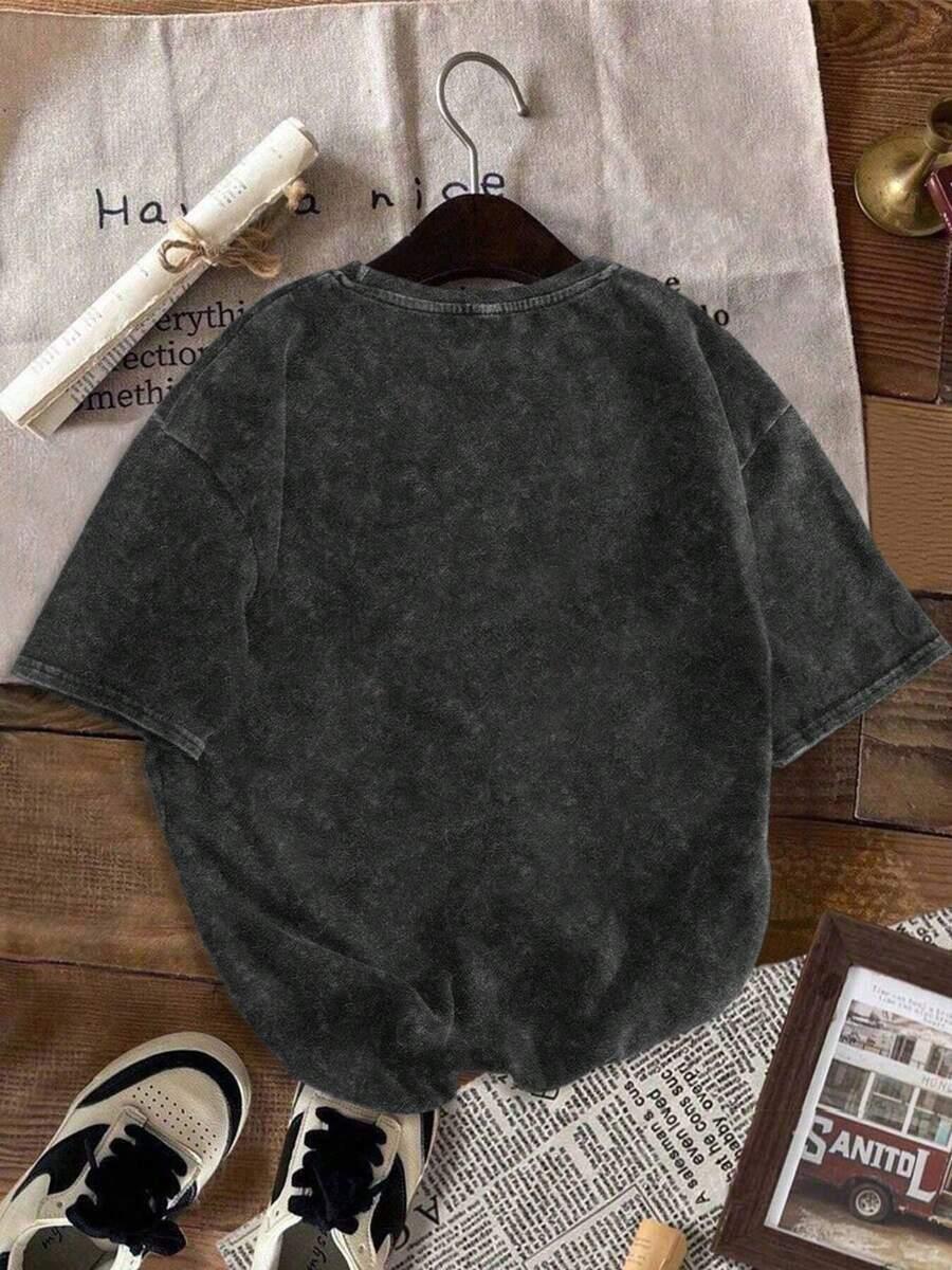 czarny t-shirt print