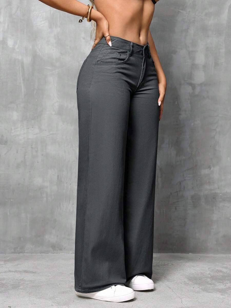SZARE SPODNIE JEANS 
