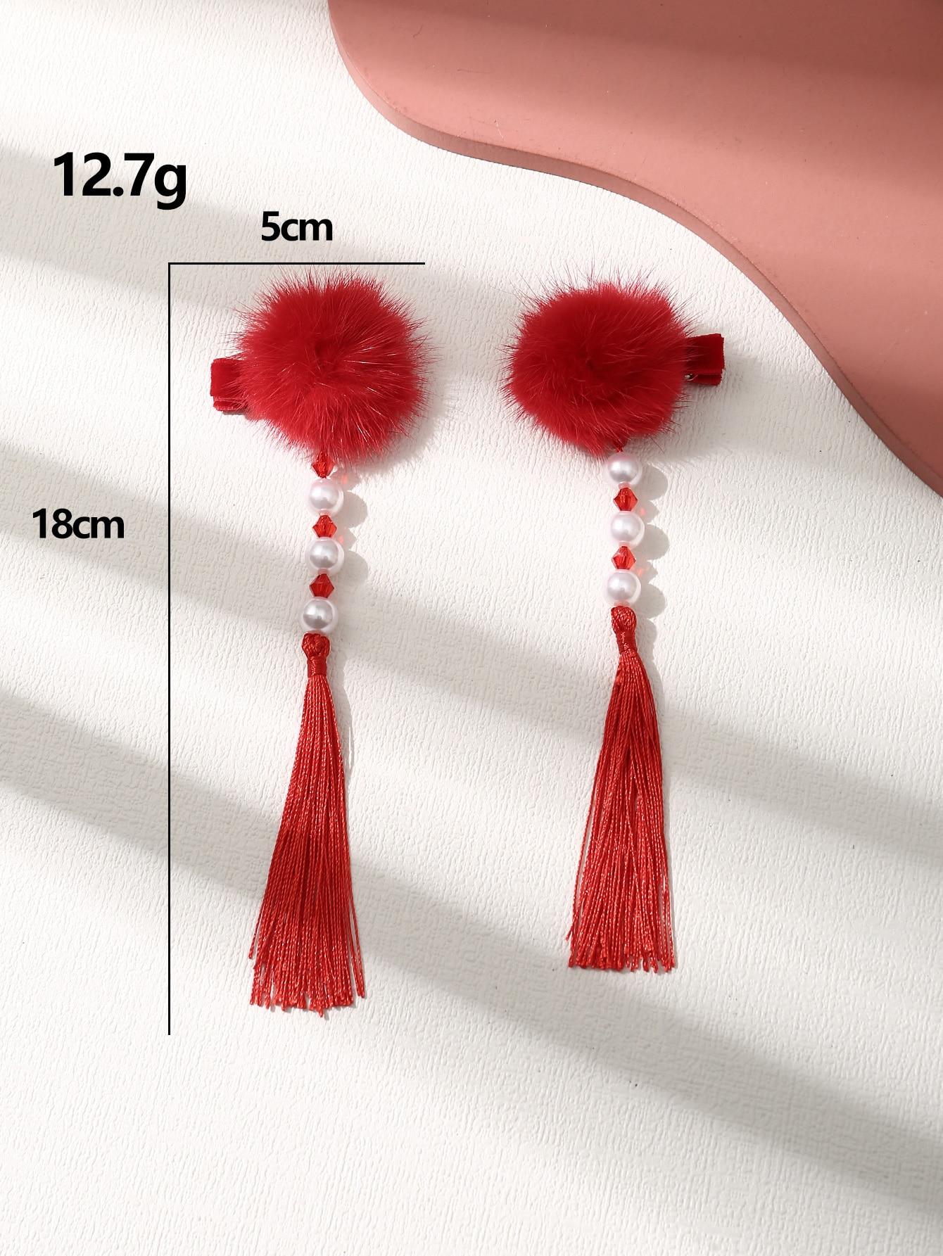 spinki do włosów pompon zdobienie 2-pack 