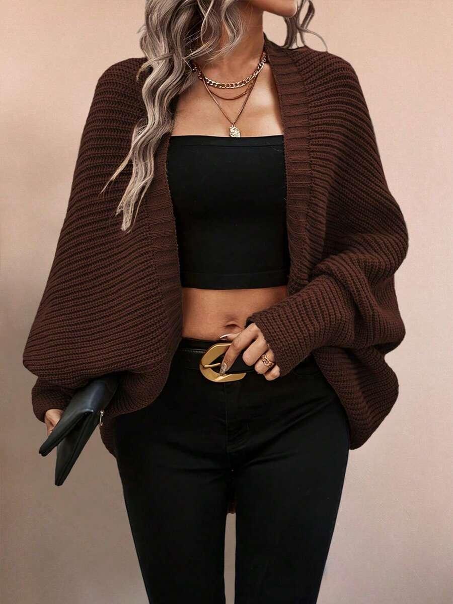 BRĄZOWY SWETER KARDIGAN