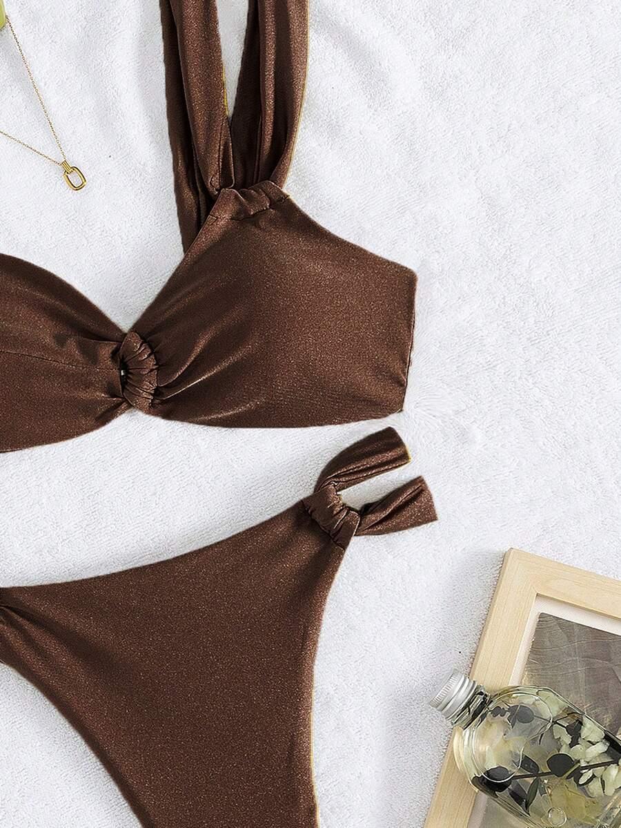 BRĄZOWY KOMPLET BIKINI