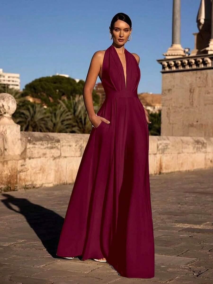 elegancki kombinezon odkryte plecy