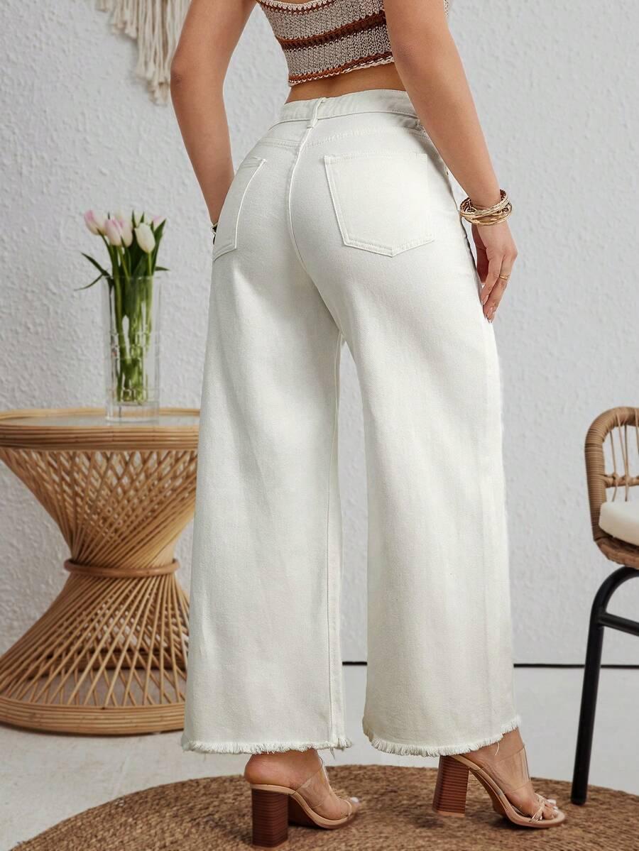 BEŻOWE SPODNIE JEANS
