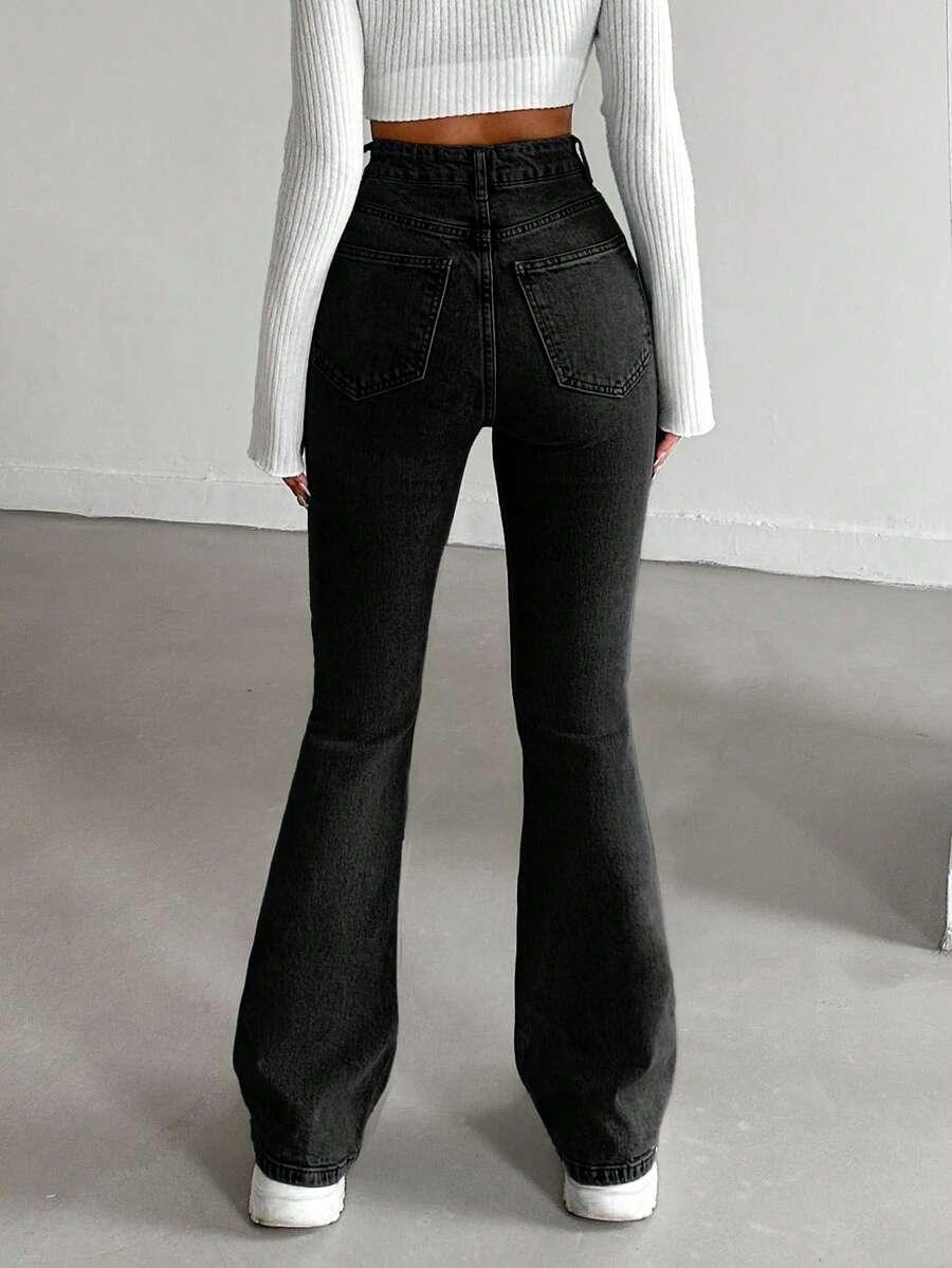CZARNE SPODNIE JEANS KIESZENIE 