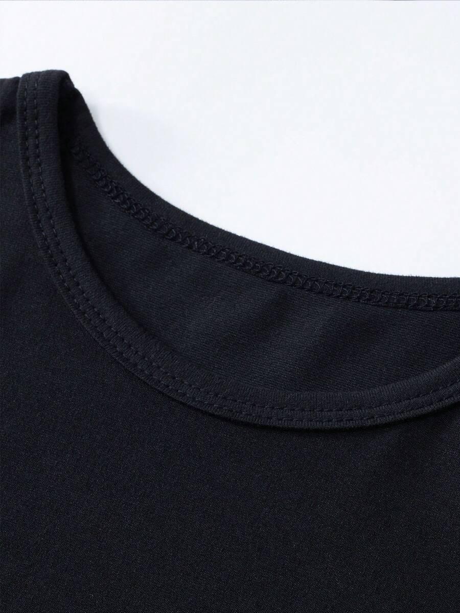 czarny t-shirt print 