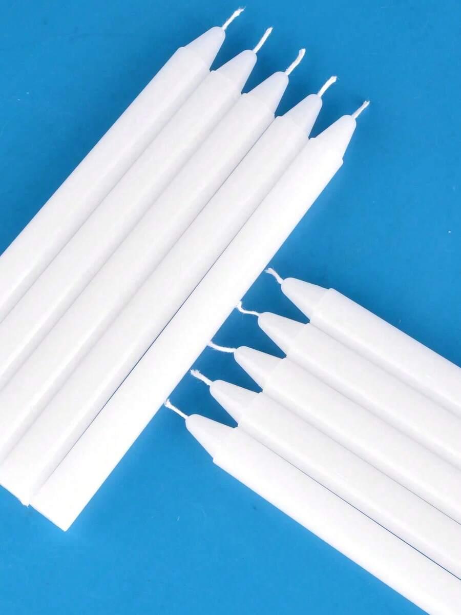 zestaw białych świec 10szt