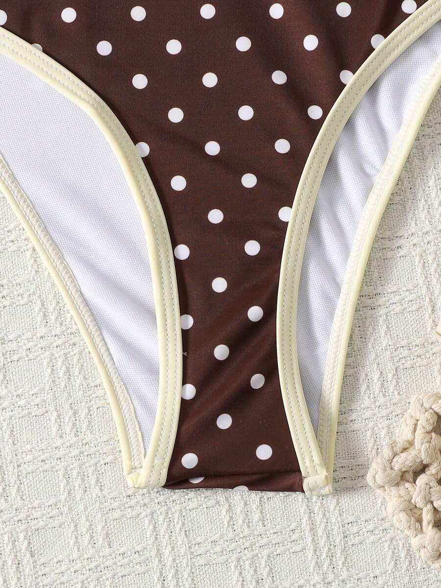 brązowy dwuczęściowy strój kąpielowy
