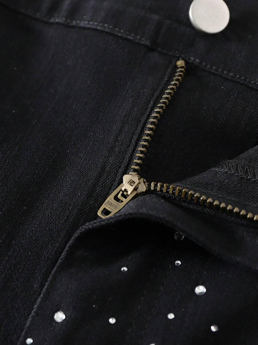 CZARNE SPÓDNICO-SPODENKI jeans