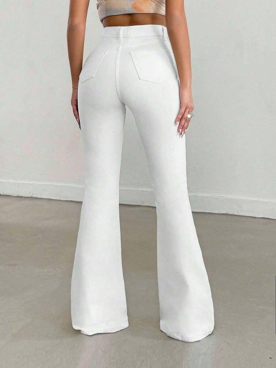 BIAŁE SPODNIE JEANS
