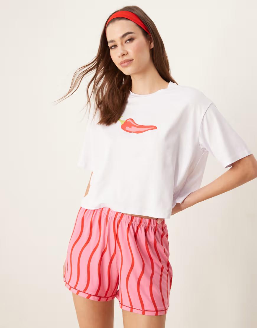 BIAŁY T-SHIRT PRINT 