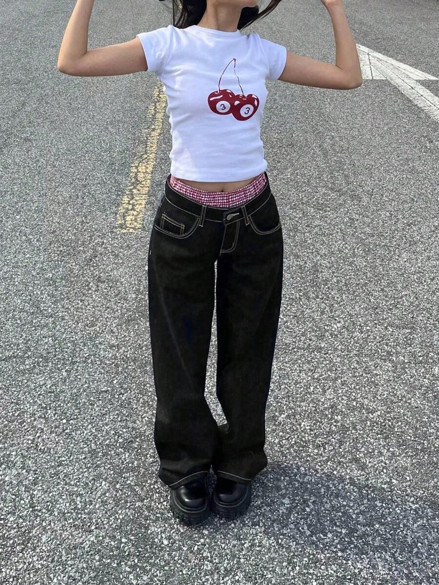 CZARNE SPODNIE JEANS