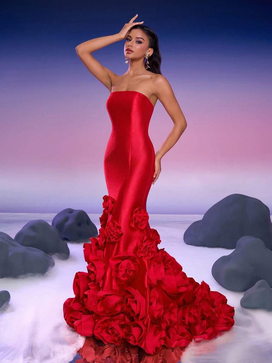czerwona maxi sukienka glamour