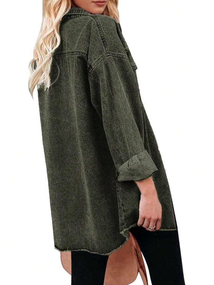 zielona kurtka jeans 