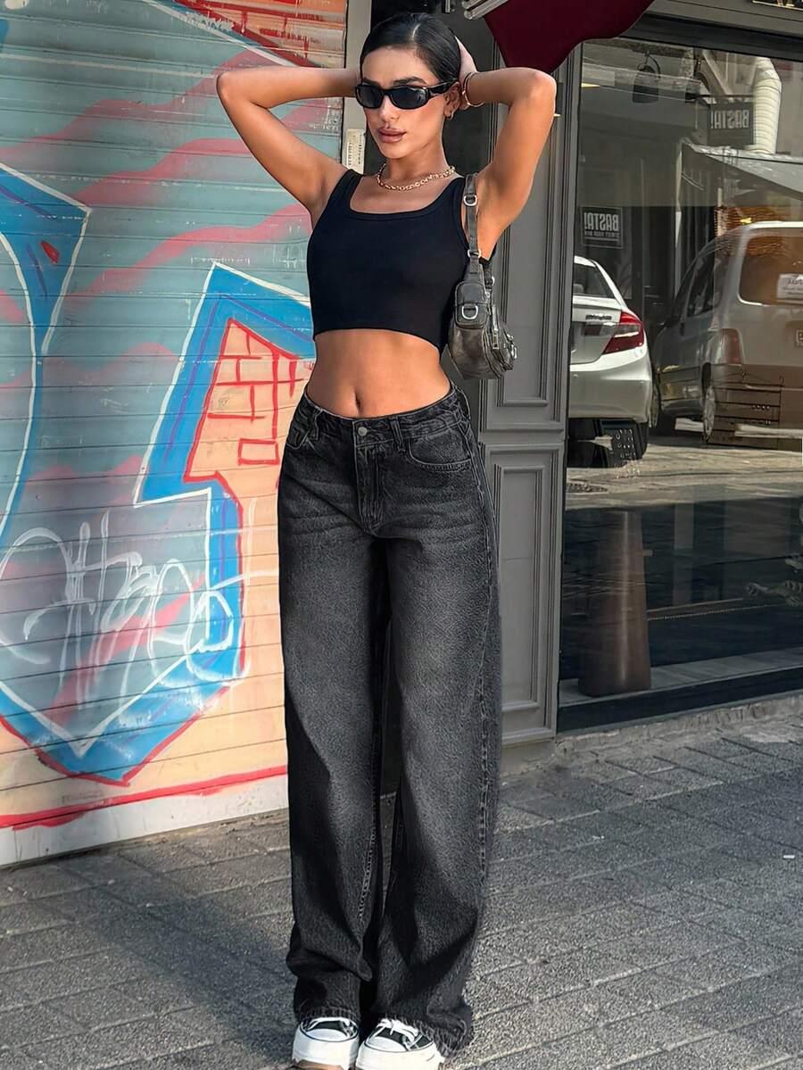 czarne spodnie jeans