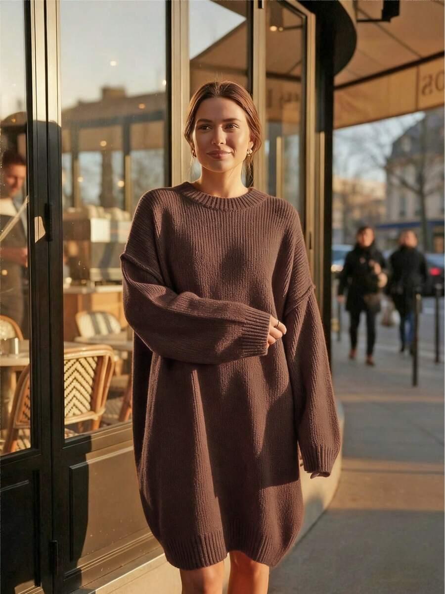 BRĄZOWY SWETER CASUAL