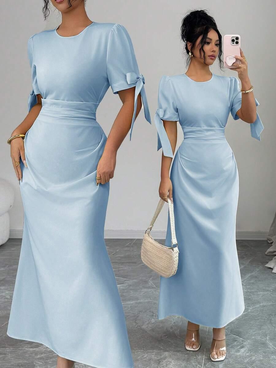 niebieska maxi sukienka 