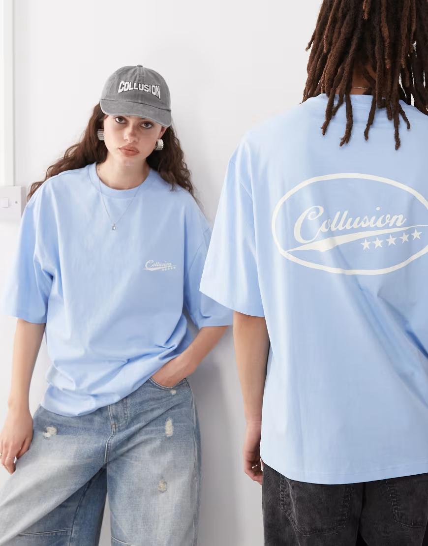niebieski t-shirt print 