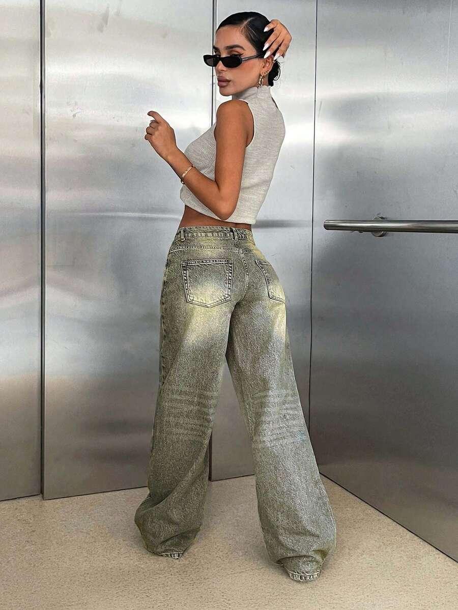 SZEROKIE SPODNIE JEANS