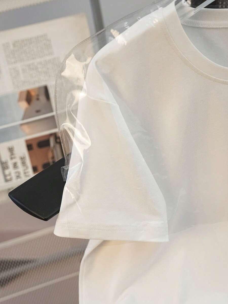 biały t-shirt wzór serce