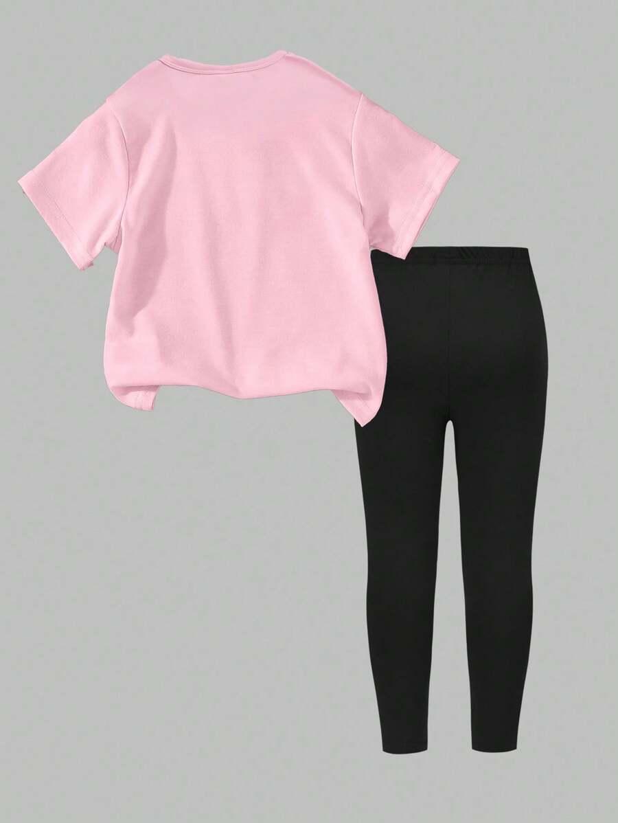 czarne legginsy print 