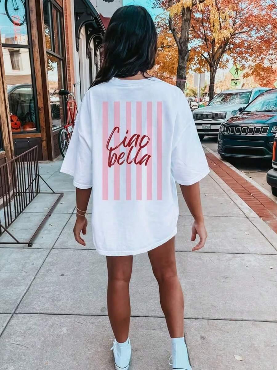 BIAŁY T-SHIRT PRINT