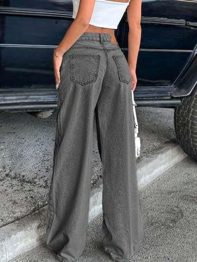szare spodnie jeans 
