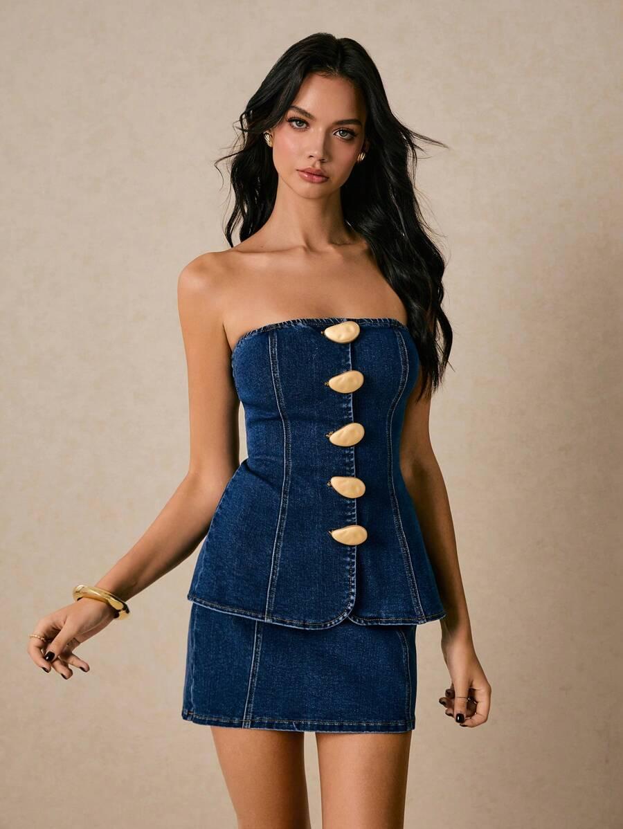 JEANSOWA SUKIENKA MINI