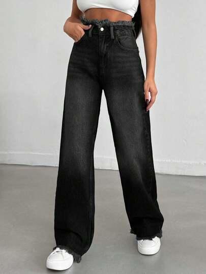 CZARNE SPODNIE JEANS