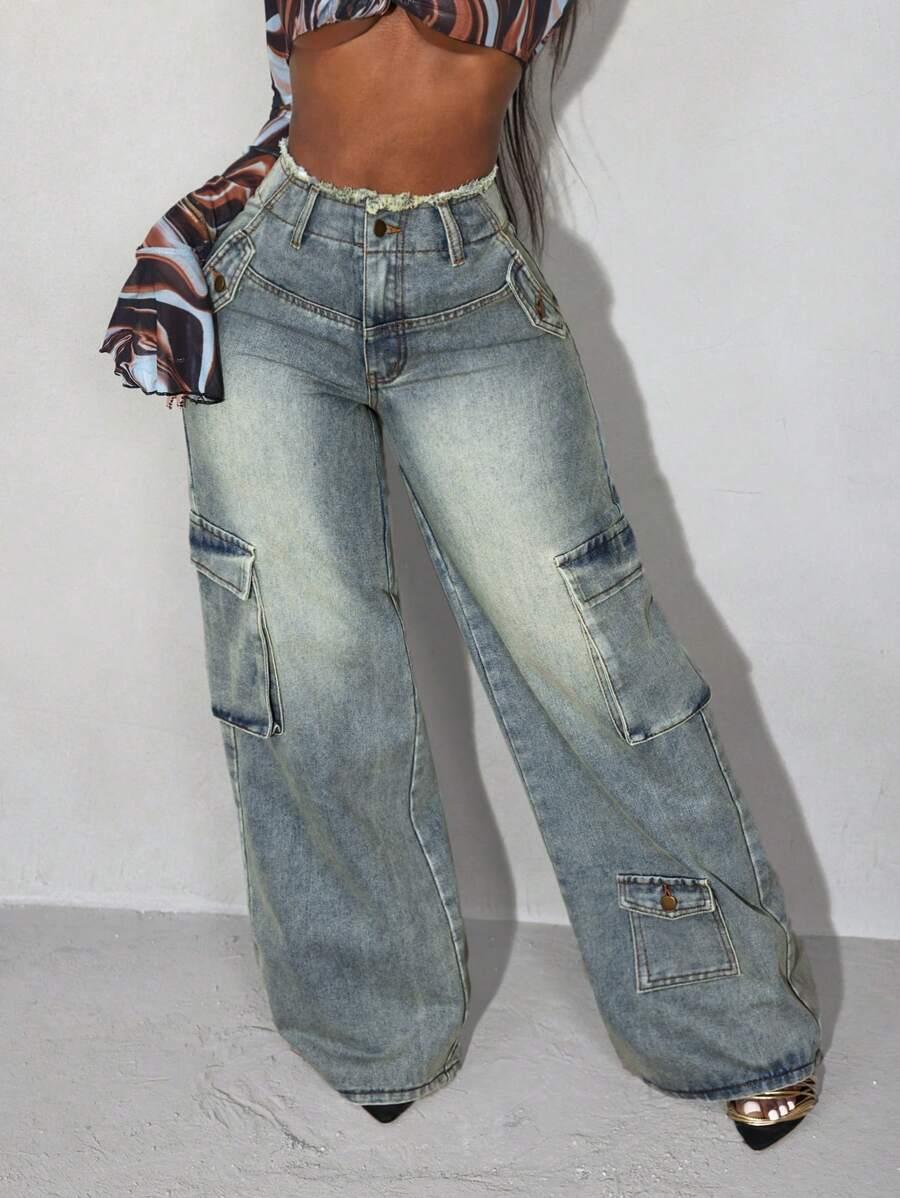 NIEBIESKIE SPODNIE JEANS KIESZENIE