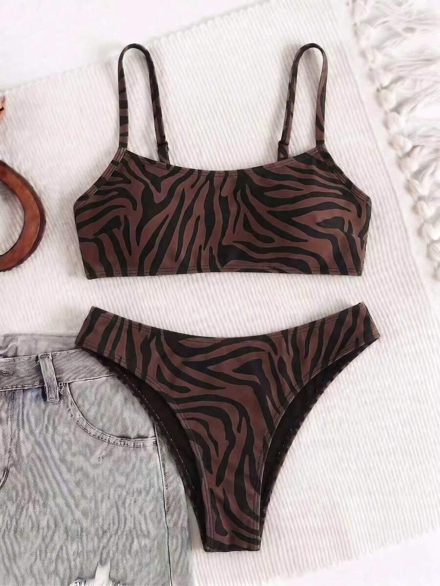 DWUCZĘŚCIOWY STRÓJ KĄPIELOWY ANIMAL PRINT