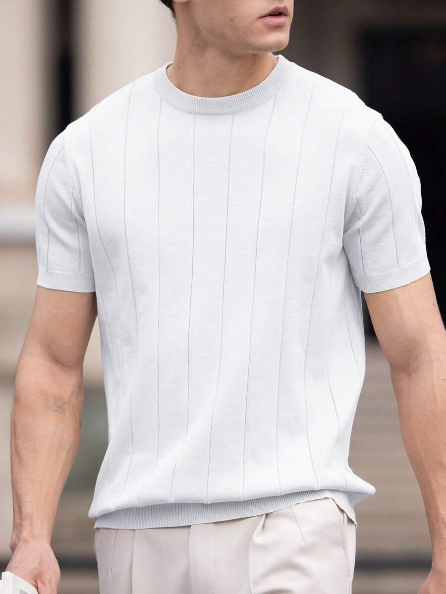 biały dzianinowy t-shirt
