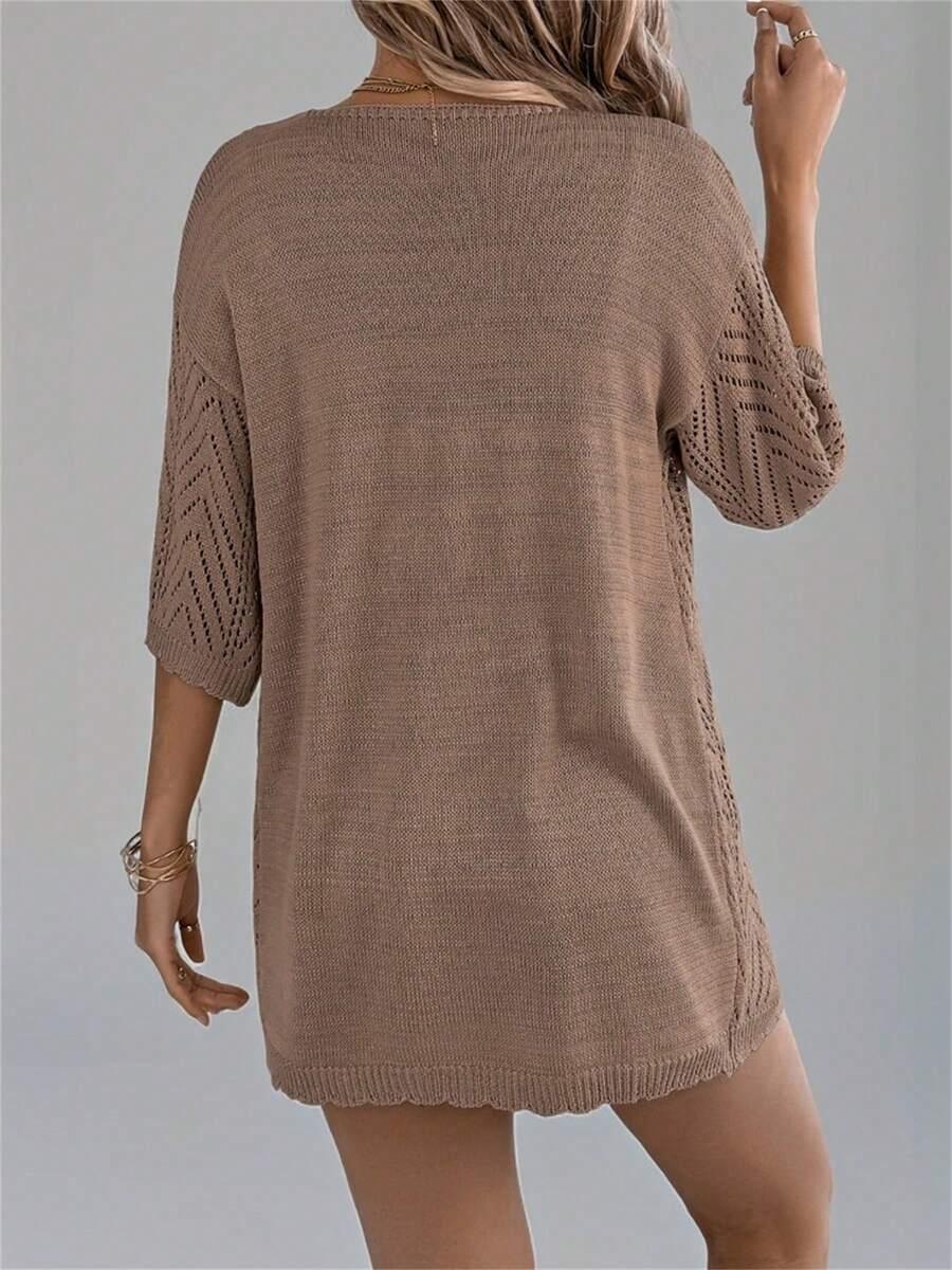 brązowy sweter narzutka