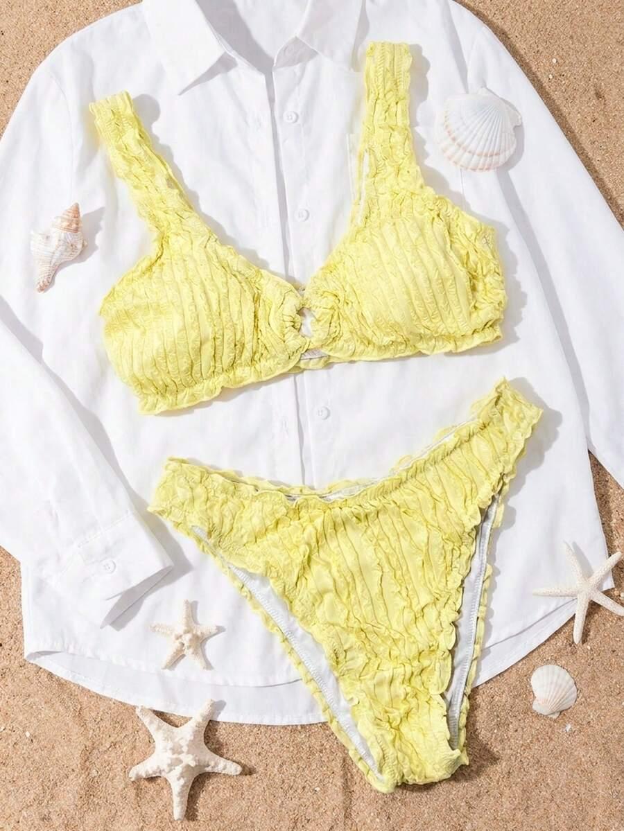 żółty dół od bikini