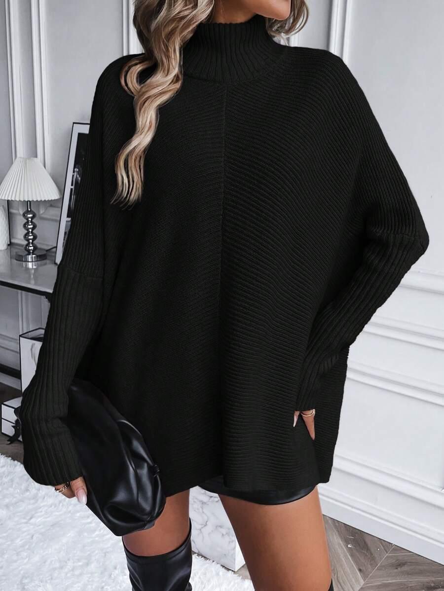 czarny sweter stójka