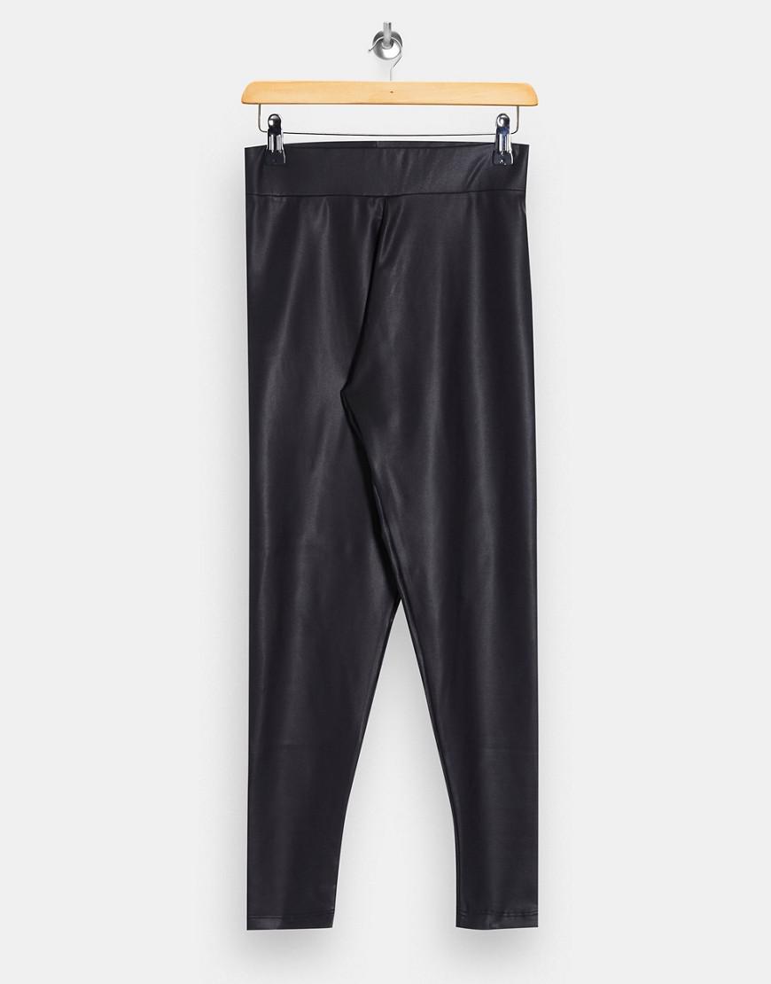 czarne legginsy imitacja skóry 