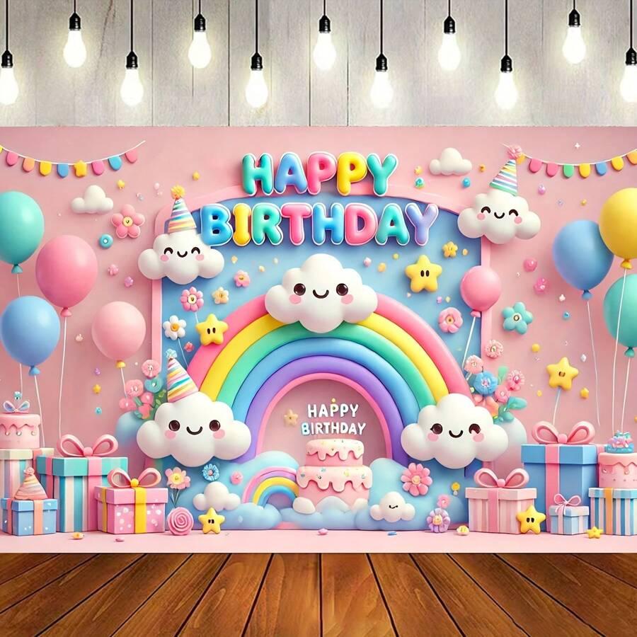 plakat urodzinowy napis happy birthday
