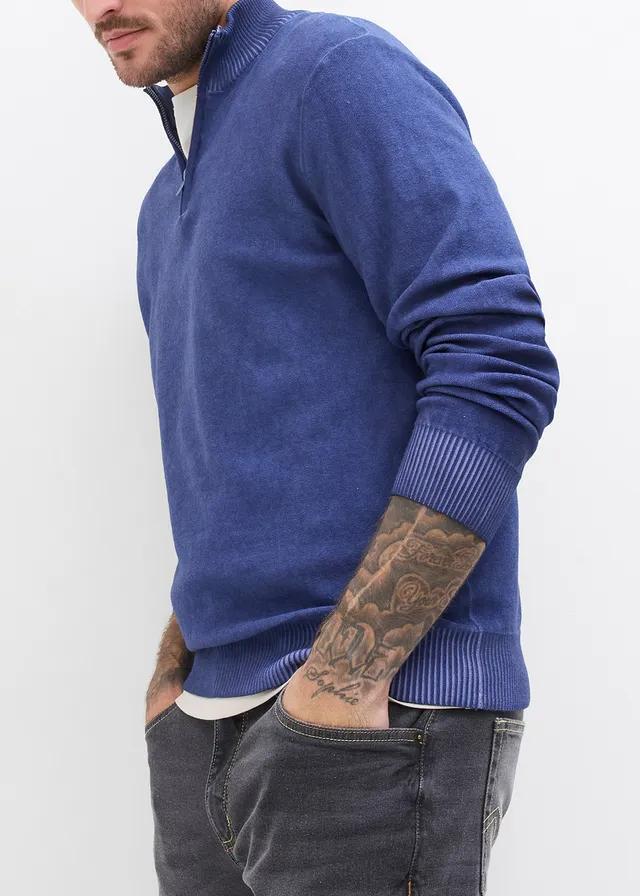 SWETER MĘSKI PÓŁGOLF Z ZAMKIEM