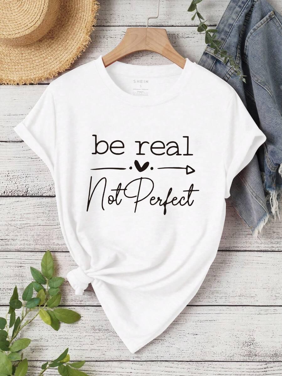 BIAŁY T-SHIRT NAPIS