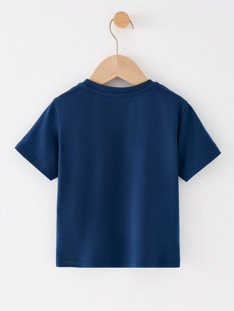 granatowy t-shirt print