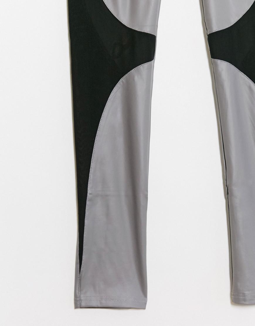 legginsy imitacja skóry łączenie
