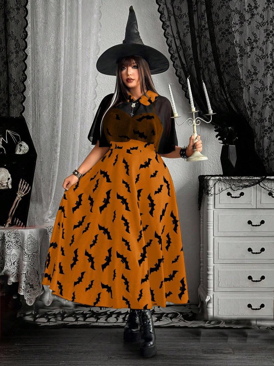 KOMPLET SUKIENKA I TOP HALLOWEEN 