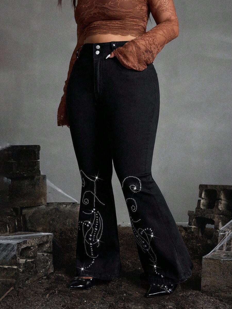 CZARNE SPODNIE JEANS